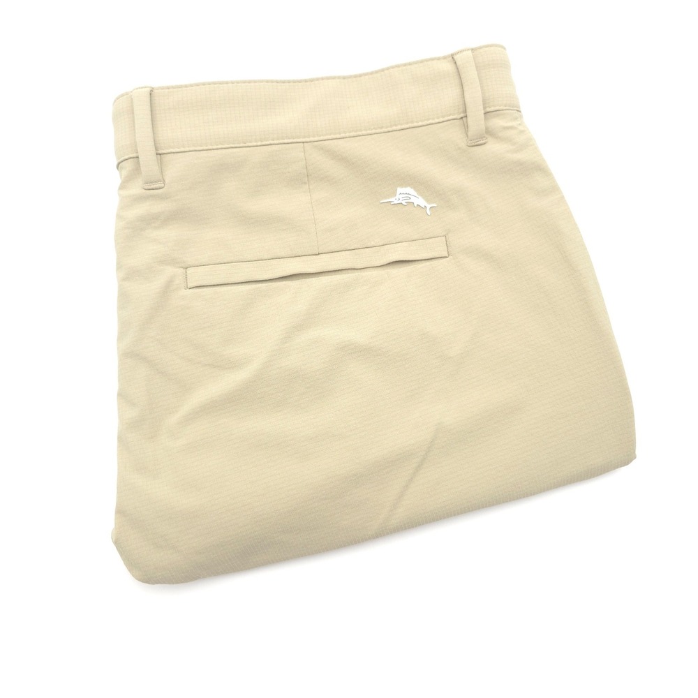 Tommy Bahama Mens 38 Khaki Beige Chip Shot Shorts Golf Marlin Logo 9" inseam